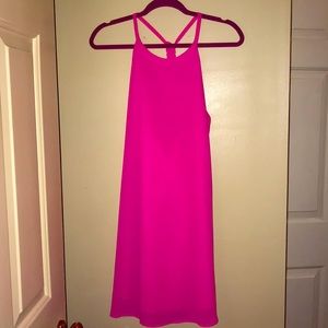 Halter fuchsia dress